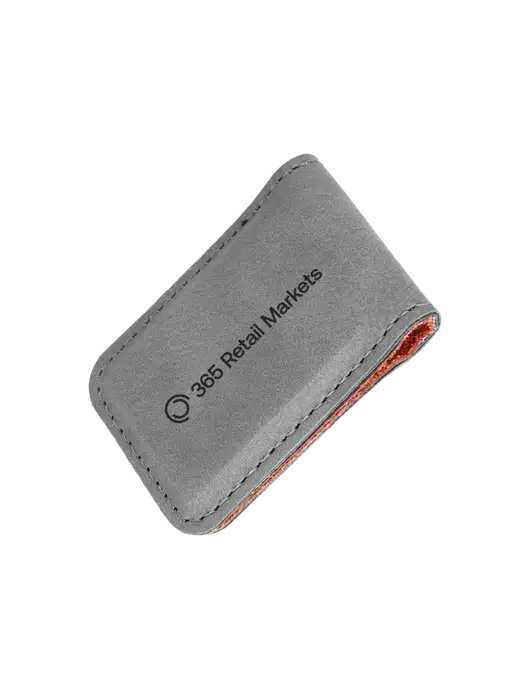 Gray Leatherette Money Clip w/365 Logo