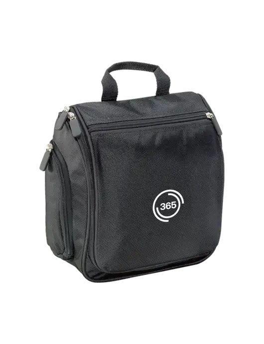 Hanging Black Toiletry Kit w/365 Icon Logo