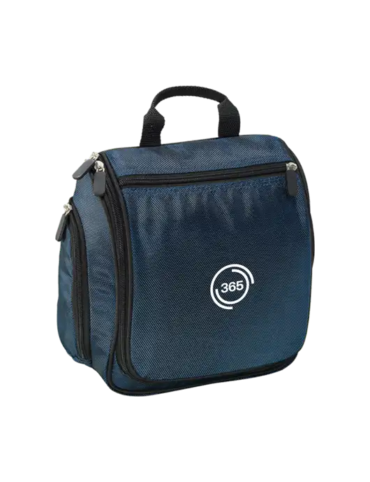Hanging Dark Steel Blue Toiletry Kit w/365 Icon Logo