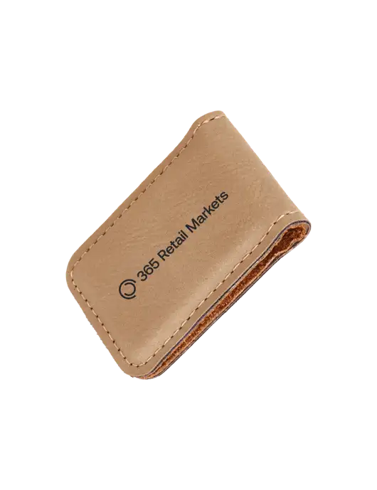Tan Leatherette Money Clip w/365 Logo