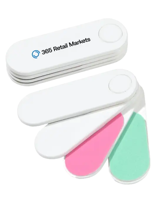 White Folding Nail Files & Buffer w/365 Logo