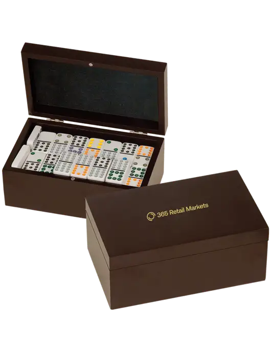 Rosewood Double Twelves 91 Piece Dominos Set w/365 Logo