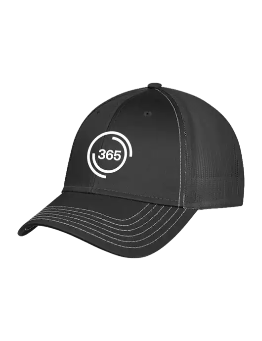 Charcoal Grey Mesh Trucker Cap Snap Back w/365 Icon Logo