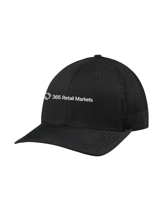 Richardson Adjustable Snapback Original 112 Trucker Cap Black w/Black Mesh w/365 Logo