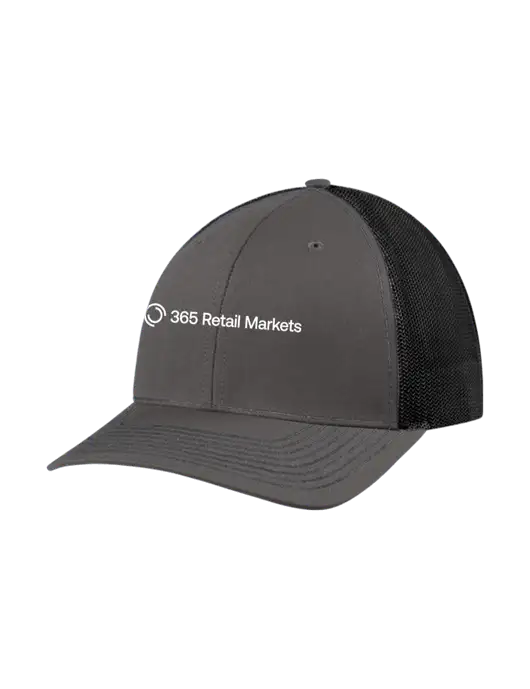 Richardson Adjustable Snapback Original 112 Trucker Cap Dark Grey w/Black Mesh w/365 Logo