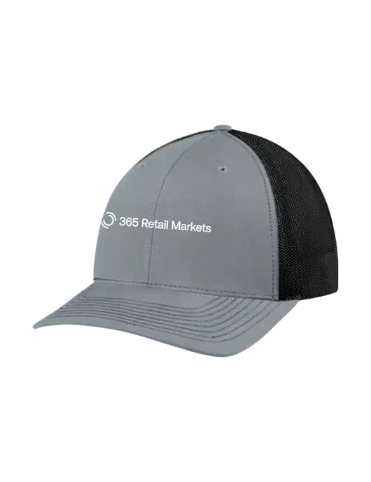 Richardson Adjustable Snapback Original 112 Trucker Cap Heather Grey w/Black Mesh w/365 Logo