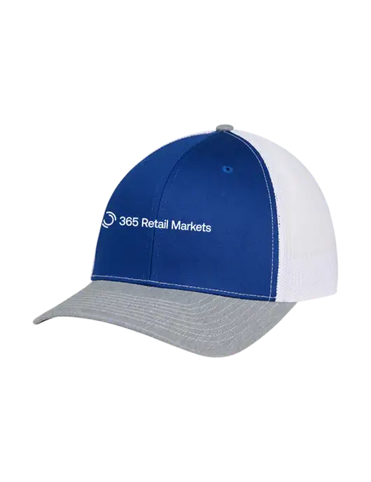 Richardson Adjustable Snapback Original 112 Trucker Cap Royal/HeatherGrey/White Mesh w/365 Logo
