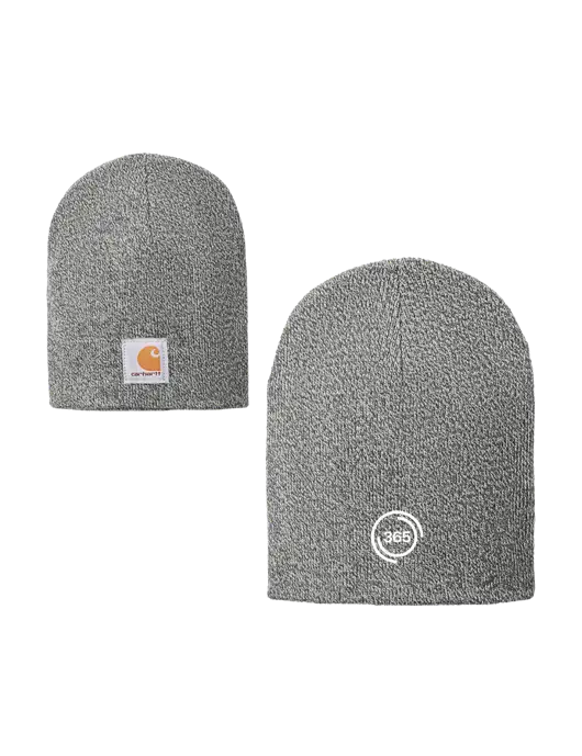 Carhartt Medium Grey Heather Acrylic Knit Hat w/365 Icon Logo