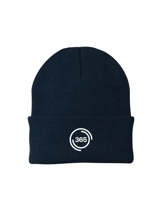 Navy Knit Cap w/365 Icon Logo