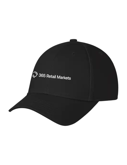 Black Structured Cap Hook & Loop w/365 Logo