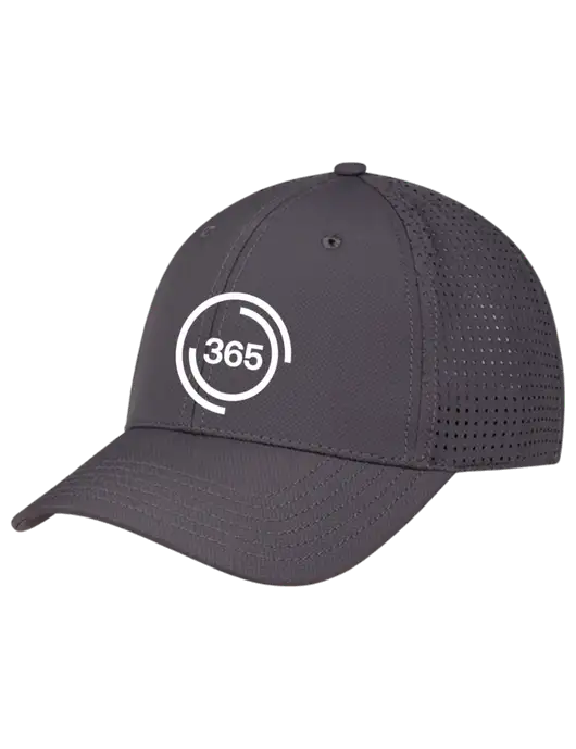 Charcoal Performance Stretchable Cap Hook & Loop w/365 Icon Logo