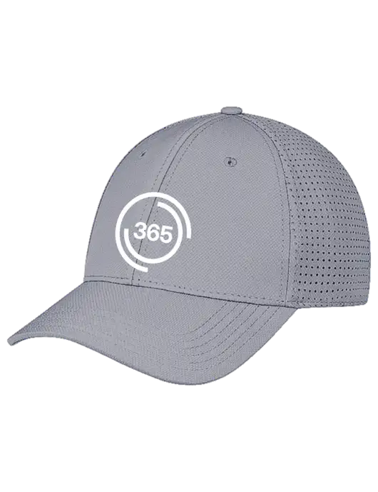 Grey Performance Stretchable Cap Hook & Loop w/365 Icon Logo