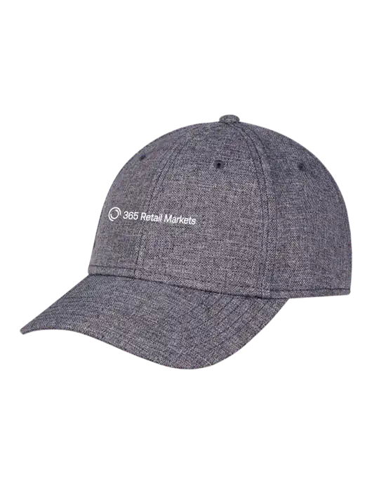 Heather Charcoal Structured Linen Look Cap Hook & Loop w/365 Logo