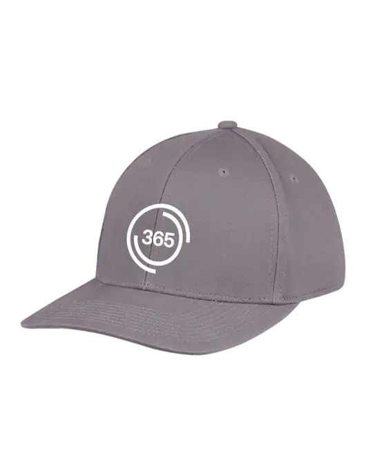 Premium Modern Structured Twill Charcoal Snapback Cap w/365 Icon Logo