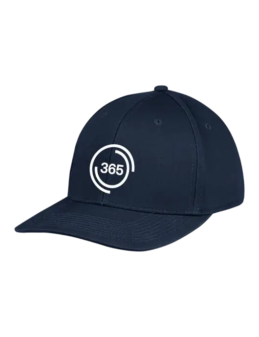 Premium Modern Structured Twill Navy Snapback Cap w/365 Icon Logo