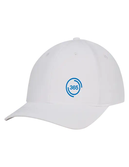 White Nylon Twill Performance Cap w/365 Icon Logo