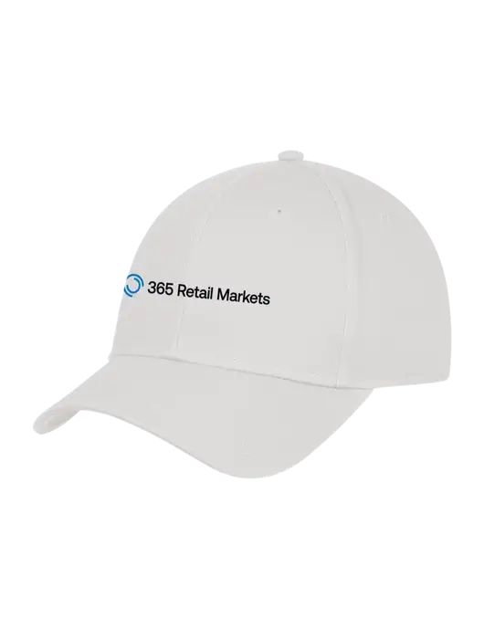 White Structured Cap Hook & Loop w/365 Logo