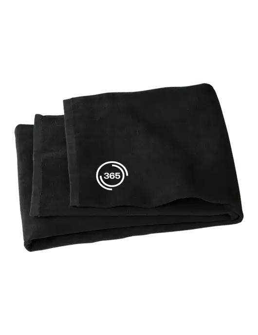 Black Beach Towel w/365 Icon Logo