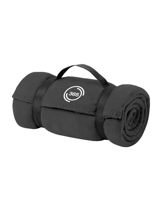 Casual Midnight Heather Fleece Blanket With Strap w/365 Icon Logo