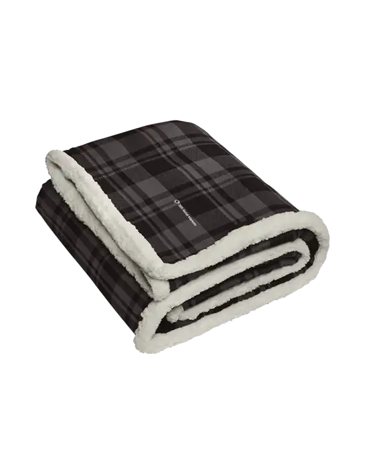 Charcoal/Medium Grey Flannel  Sherpa Blanket w/365 Logo
