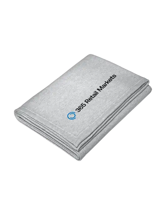 Core Light Grey Heather Fleece Sweatshirt Blanket w/365 Logo