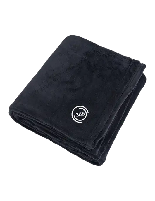 Mountain Lodge Black Blanket w/365 Icon Logo