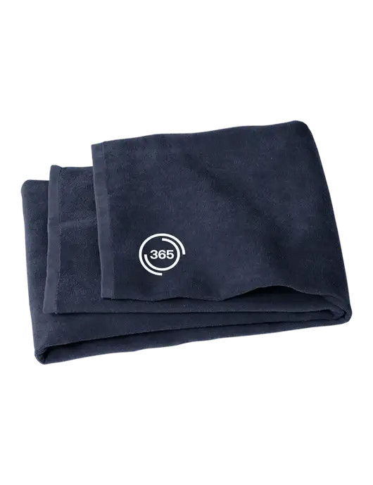 Navy Beach Towel w/365 Icon Logo