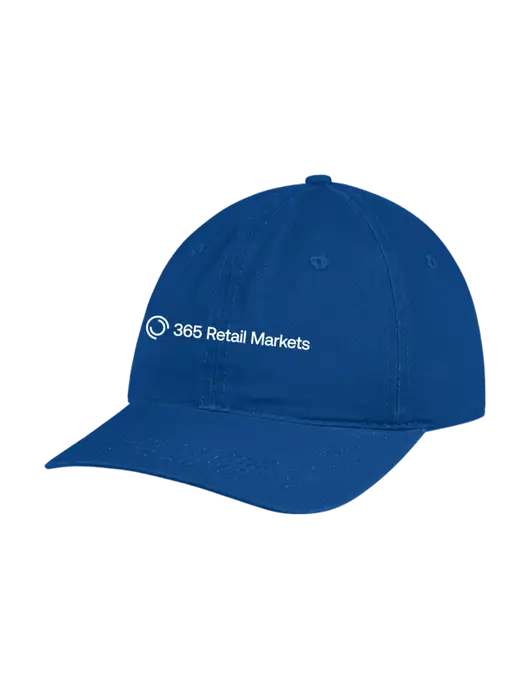 Garment Washed Unstructured Twill Royal Cap w/365 Logo