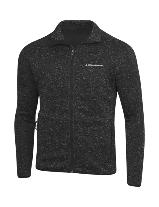 Black Heather Sweater Fleece Jacket w/365 Logo