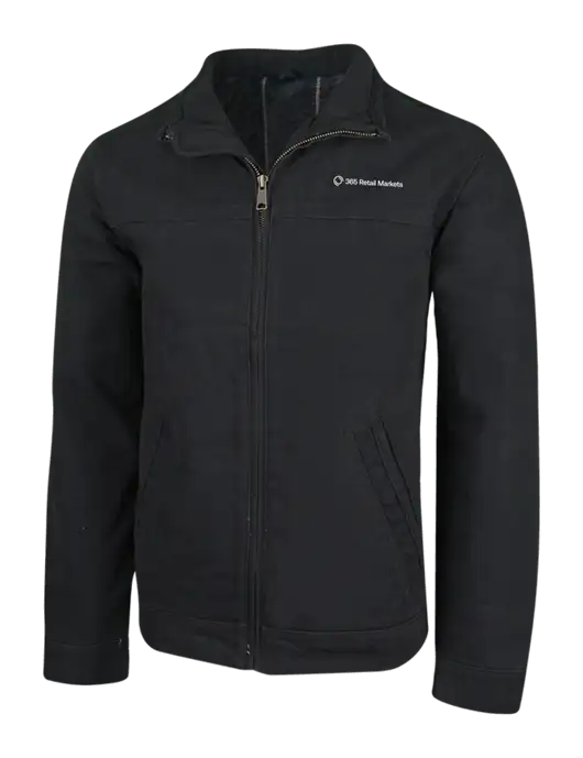 Cornerstone Black Washed Duck Cloth Flannel Lined Work Jacket w/365 Logo