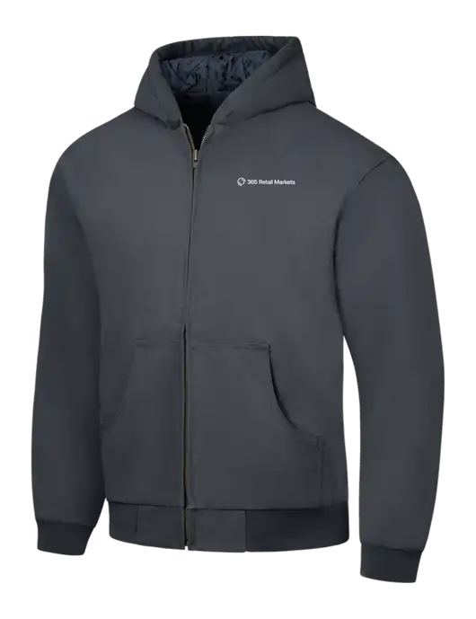 CornerStone Charcoal Duck Cloth Hooded Work Jacket w/365 Logo
