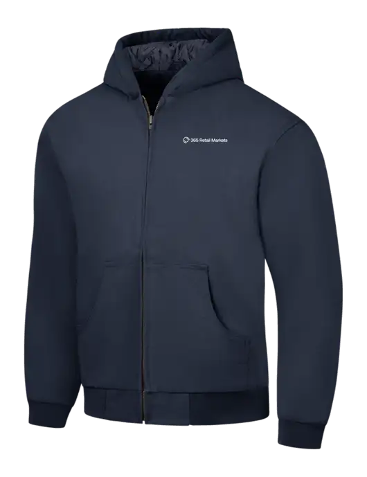 CornerStone Navy Duck Cloth Hooded Work Jacket w/365 Logo