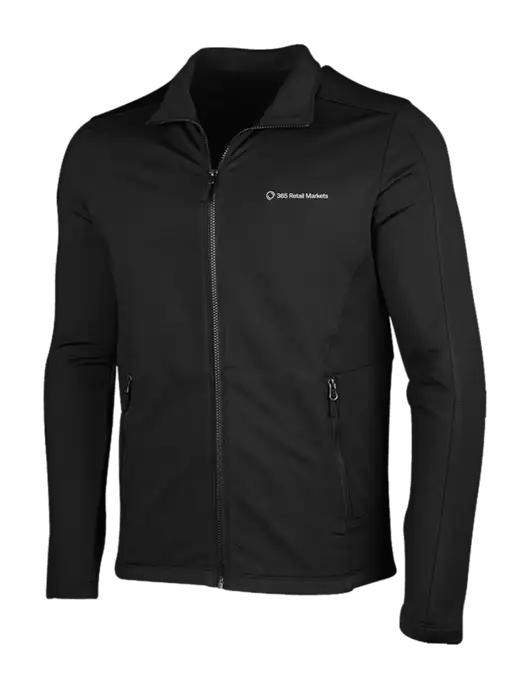 Deep Black Grid Fleece Jacket w/365 Logo