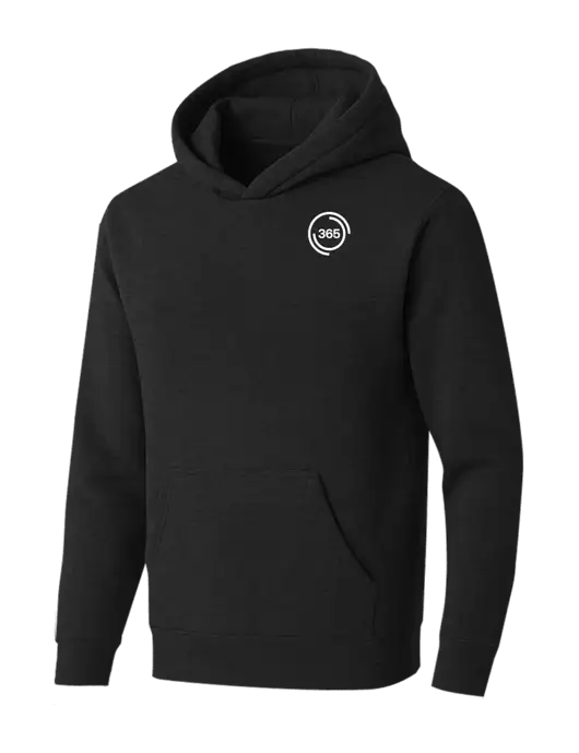 BELLA+CANVAS Black Heather Sponge Fleece Pullover Hoodie w/365 Icon Logo