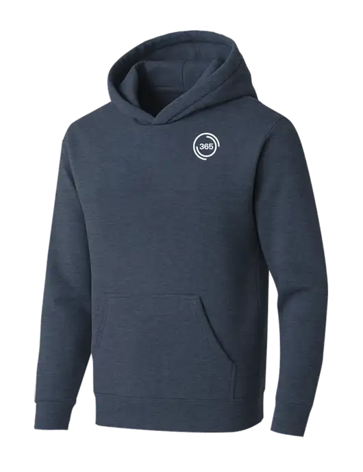 BELLA+CANVAS Heather Navy Sponge Fleece Pullover Hoodie w/365 Icon Logo