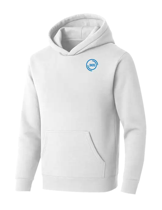 BELLA+CANVAS Heathered White Sponge Fleece Pullover Hoodie w/365 Icon Logo
