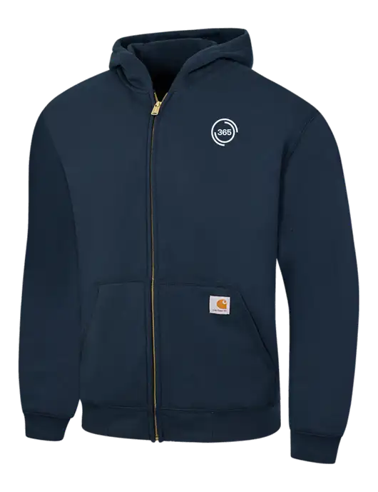 Carhartt Navy Midweight Hooded Zip-Front Sweatshirt w/365 Icon Logo