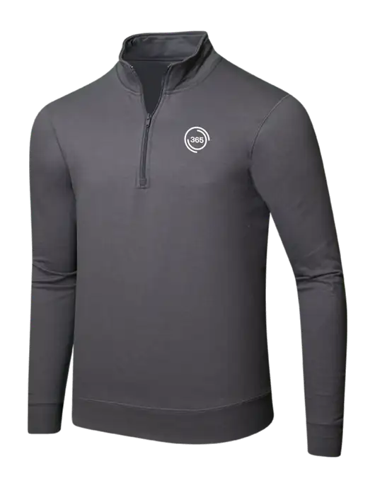 Charcoal 8.5 oz Ring Spun 1/4 Zip Pullover Sweatshirt w/365 Icon Logo