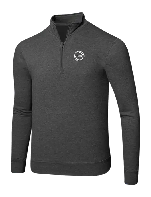 Dark Heather Grey 8.5 oz Ring Spun 1/4 Zip Pullover Sweatshirt w/365 Icon Logo