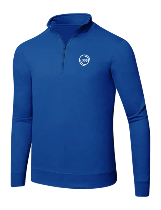 True Royal 8.5 oz Ring Spun 1/4 Zip Pullover Sweatshirt w/365 Icon Logo