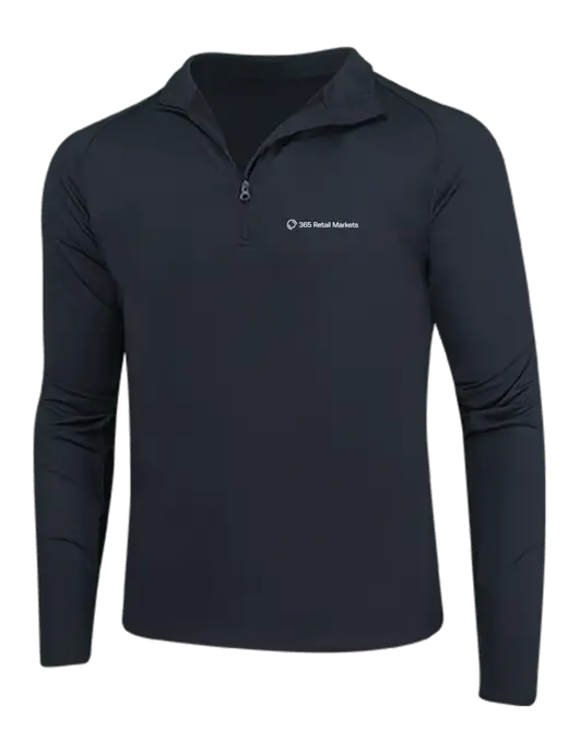 Black Sport Wick Stretch 1/4 Zip Pullover w/365 Logo