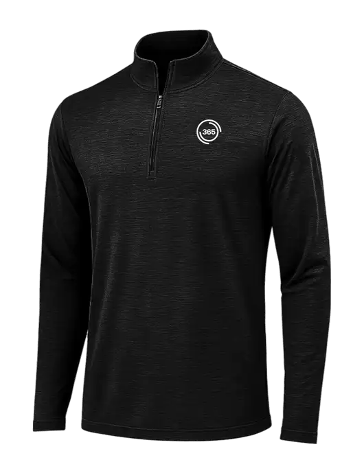 Black Triad Solid Posicharge Tri-Blend Wicking 1/4 Zip Pullover w/365 Icon Logo