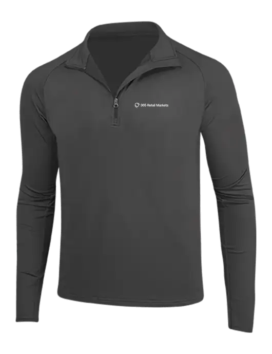 Charcoal Grey Sport Wick Stretch 1/4 Zip Pullover w/365 Logo