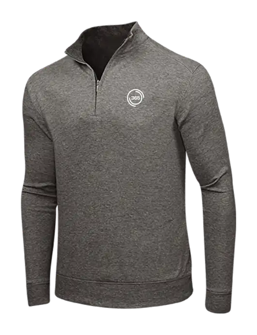 Charcoal Heather/Medium Heather Grey Interlock 1/4 Zip w/365 Icon Logo