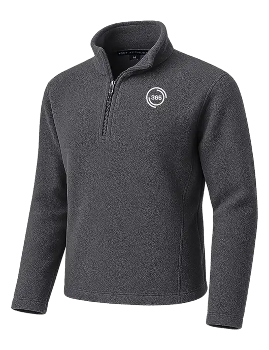 Dark Grey Fleece 1/4-Zip Pullover w/365 Icon Logo