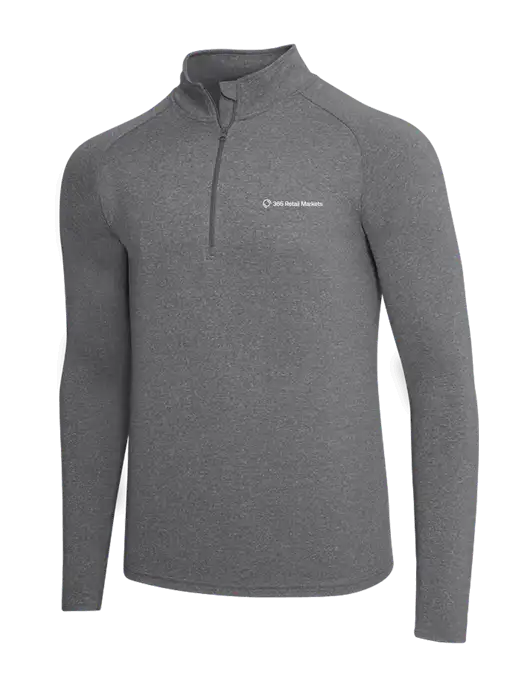 Dark Grey Heather Sport Wick Stretch 1/4 Zip Pullover w/365 Logo