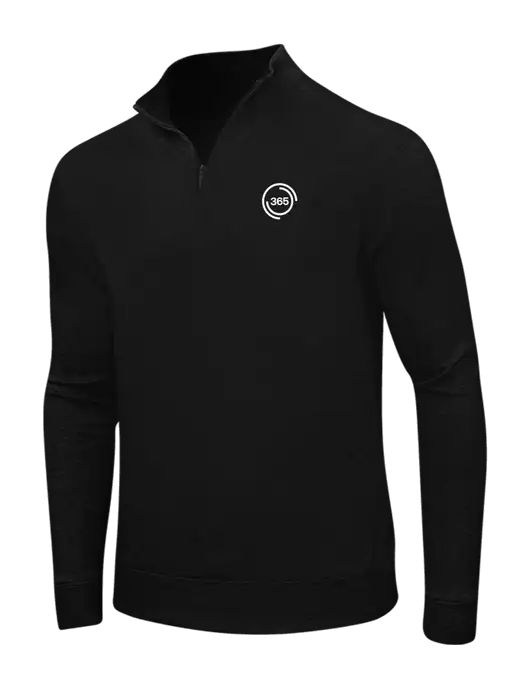 Deep Black/Charcoal Heather Interlock 1/4 Zip w/365 Icon Logo