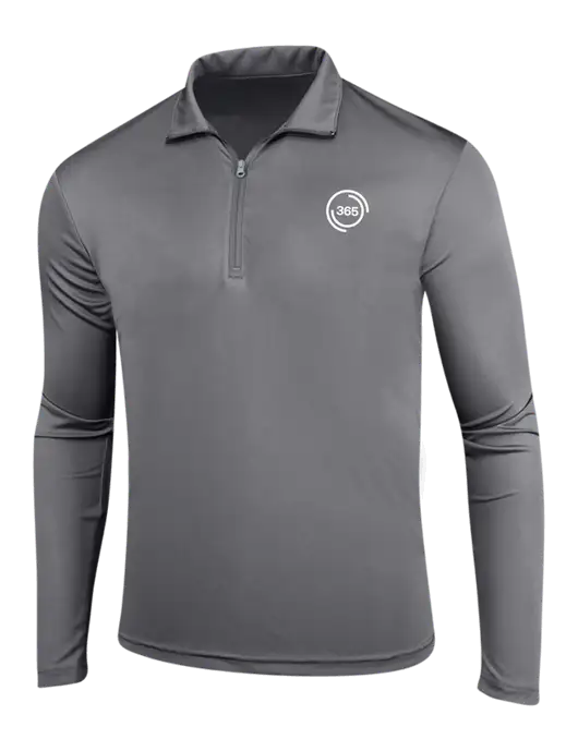 Medium Grey PosiCharge Competitor 1/4 Zip Pullover w/365 Icon Logo