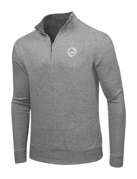 Medium Heather Grey/Charcoal Heather Interlock 1/4 Zip w/365 Icon Logo