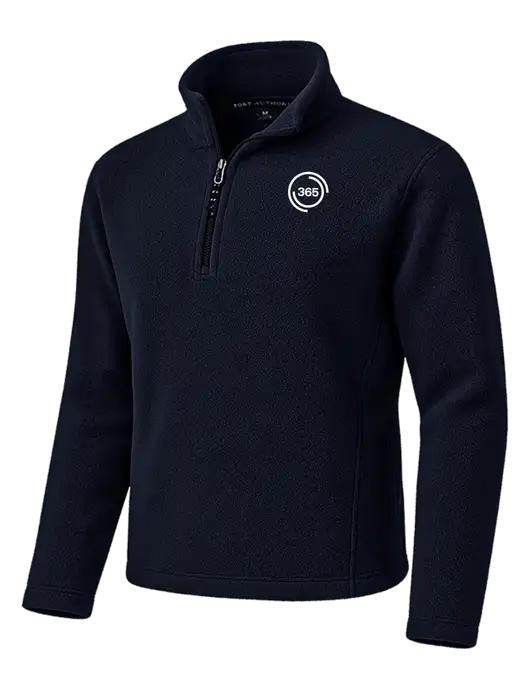 Navy Fleece 1/4-Zip Pullover w/365 Icon Logo